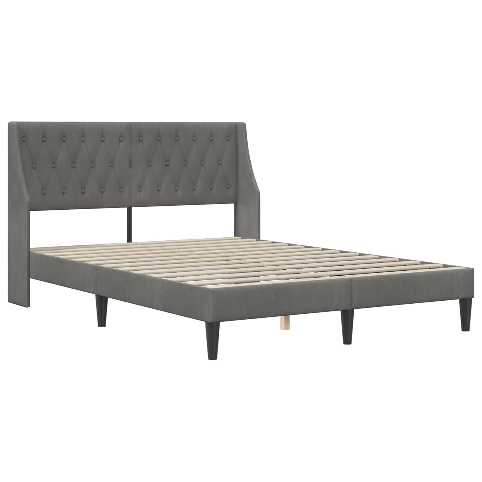 Struttura letto con materasso 2 pcs Grigio scuro Velluto 3414802