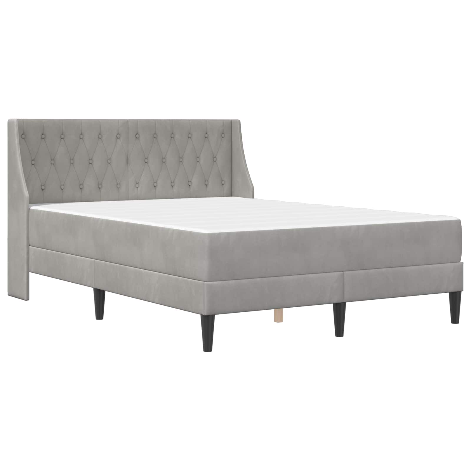 Struttura letto con materasso 2 pcs Grigio chiaro Velluto 3414807