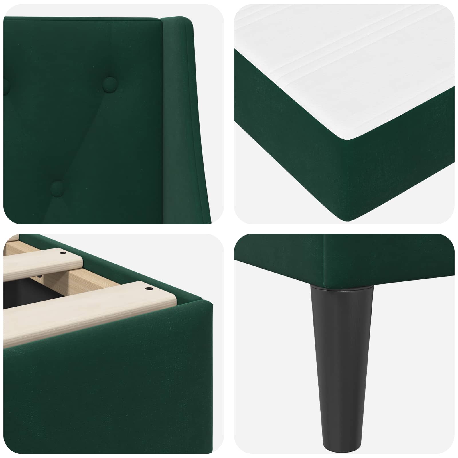 Struttura letto con materasso 2 pcs Verde Scuro Velluto 3414815