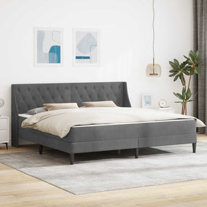 Struttura letto con materasso 2 pcs Grigio scuro Velluto 3414820