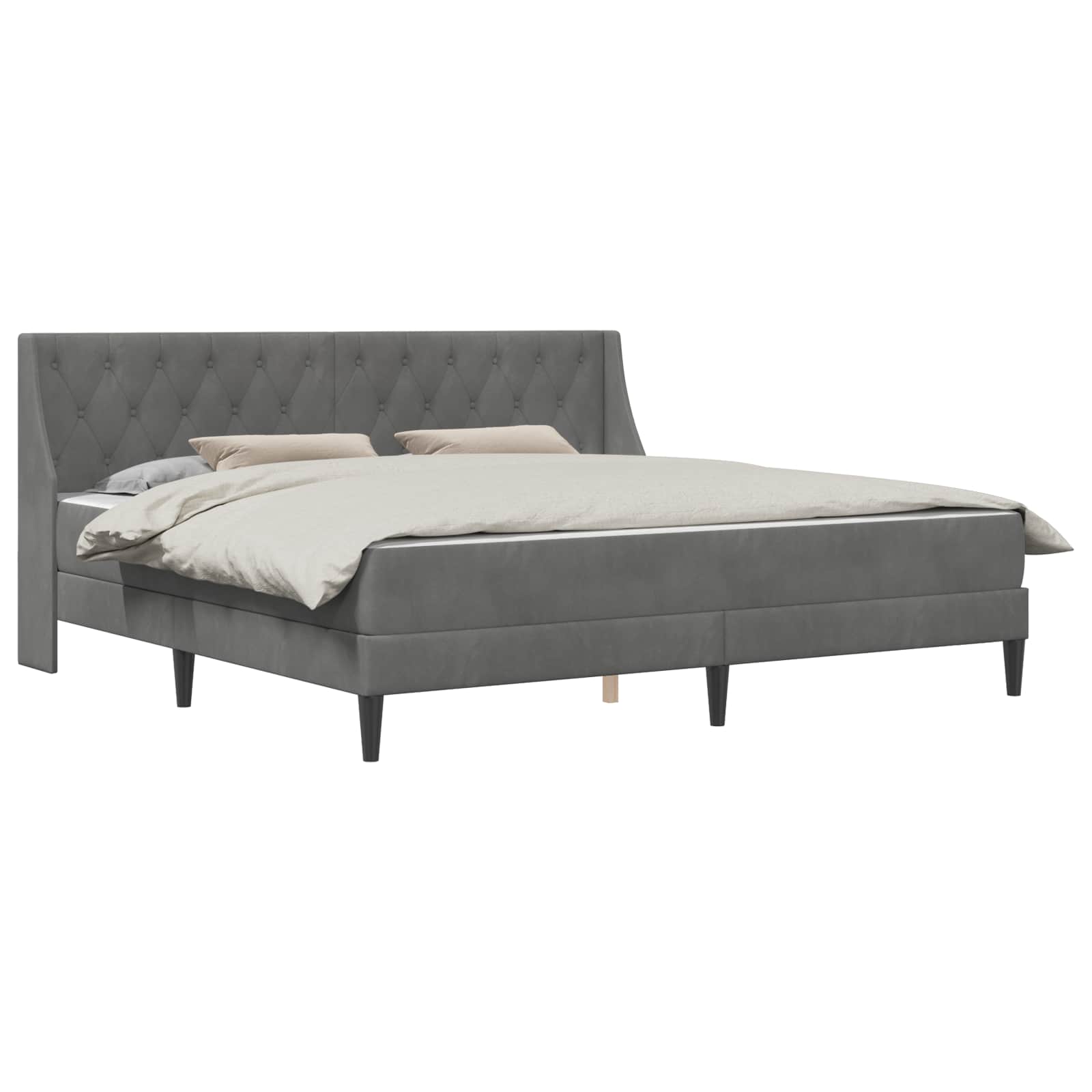 Struttura letto con materasso 2 pcs Grigio scuro Velluto 3414820