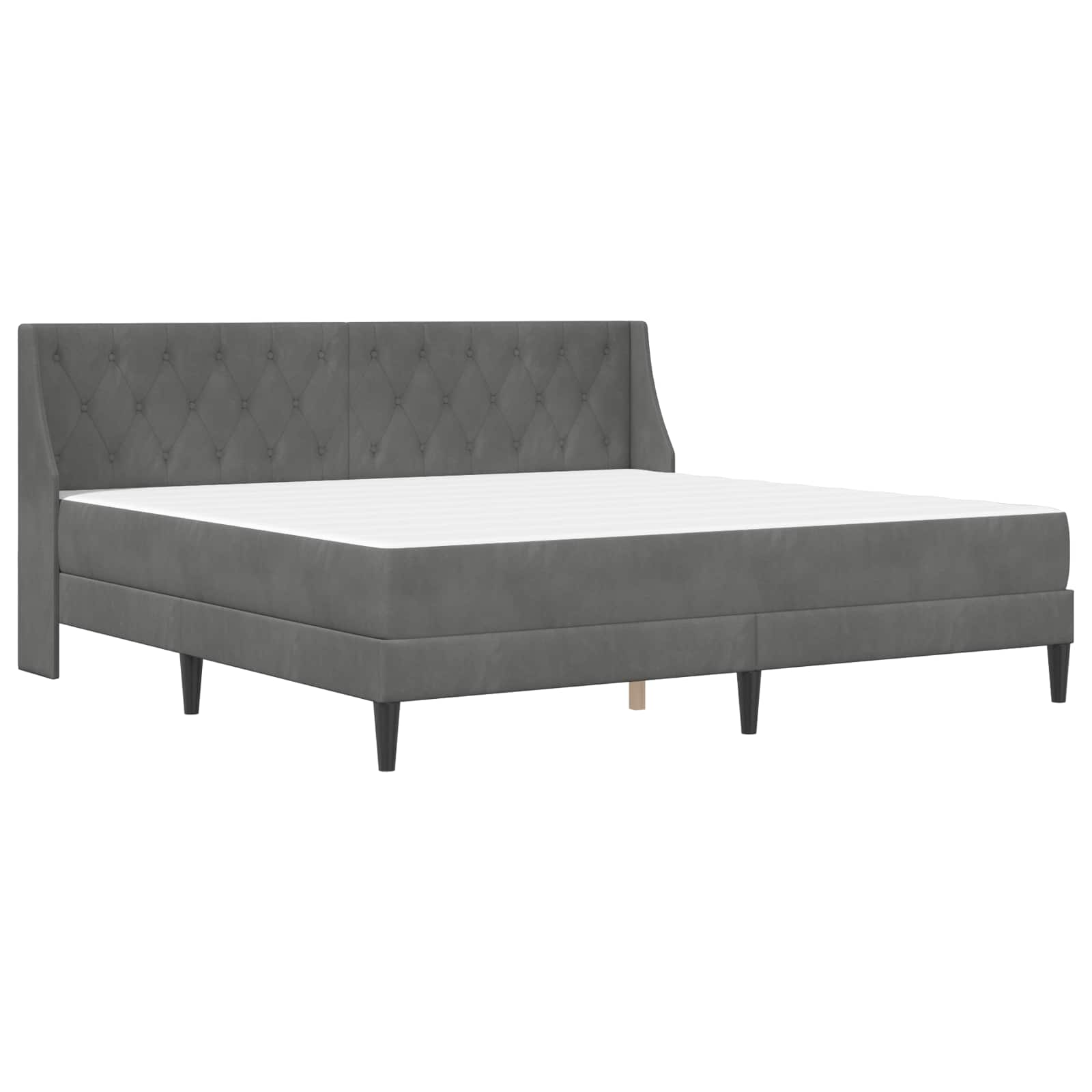 Struttura letto con materasso 2 pcs Grigio scuro Velluto 3414820