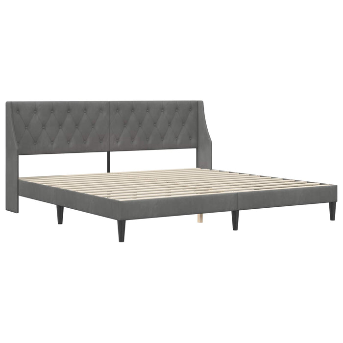 Struttura letto con materasso 2 pcs Grigio scuro Velluto 3414820