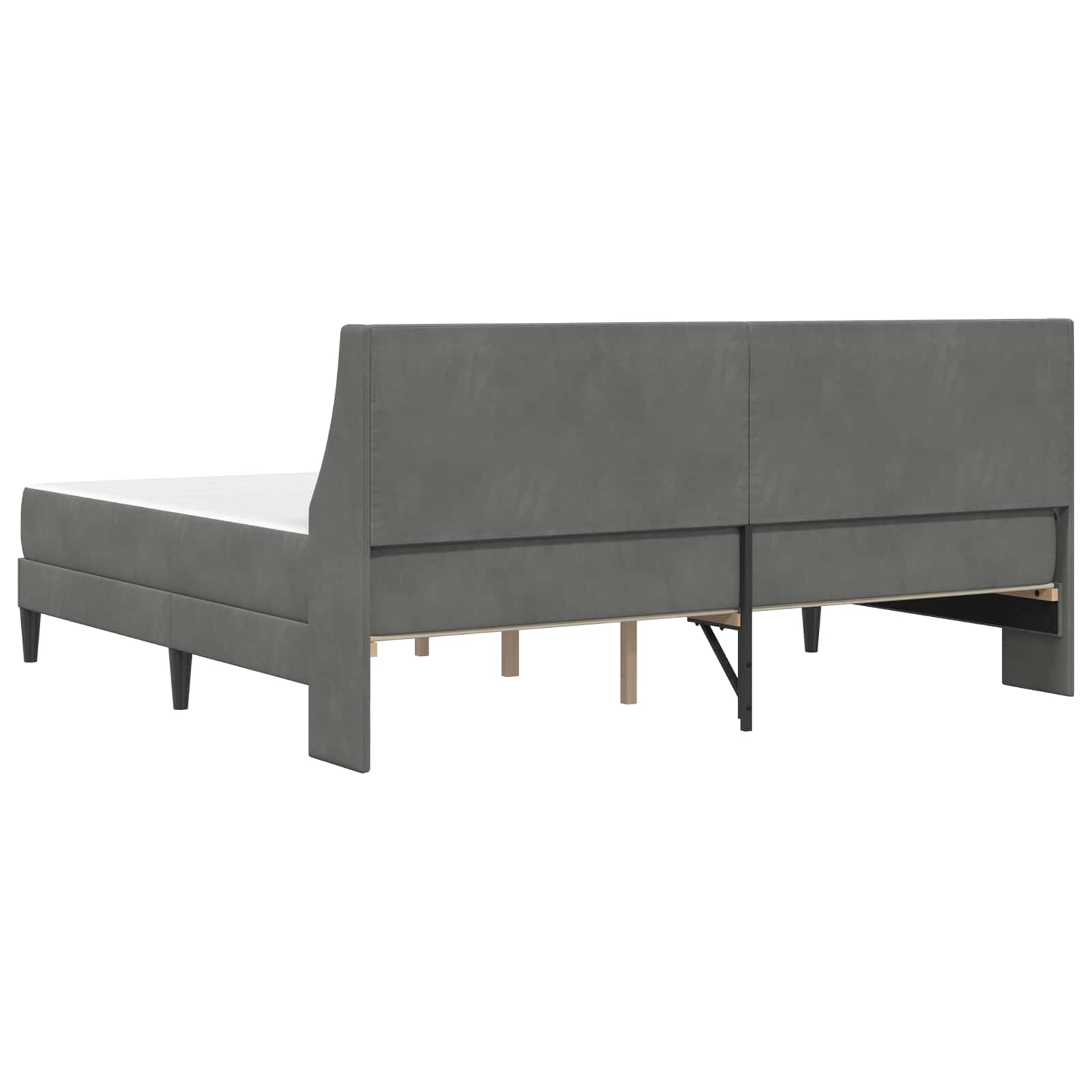 Struttura letto con materasso 2 pcs Grigio scuro Velluto 3414820