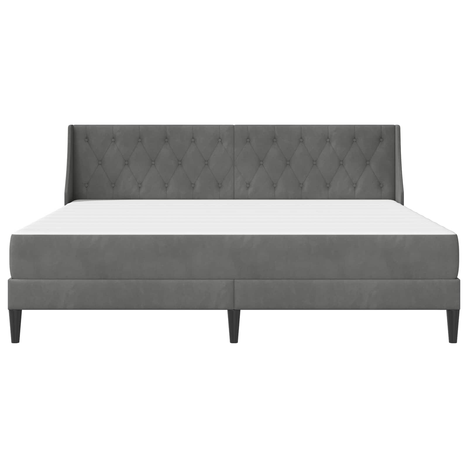 Struttura letto con materasso 2 pcs Grigio scuro Velluto 3414820