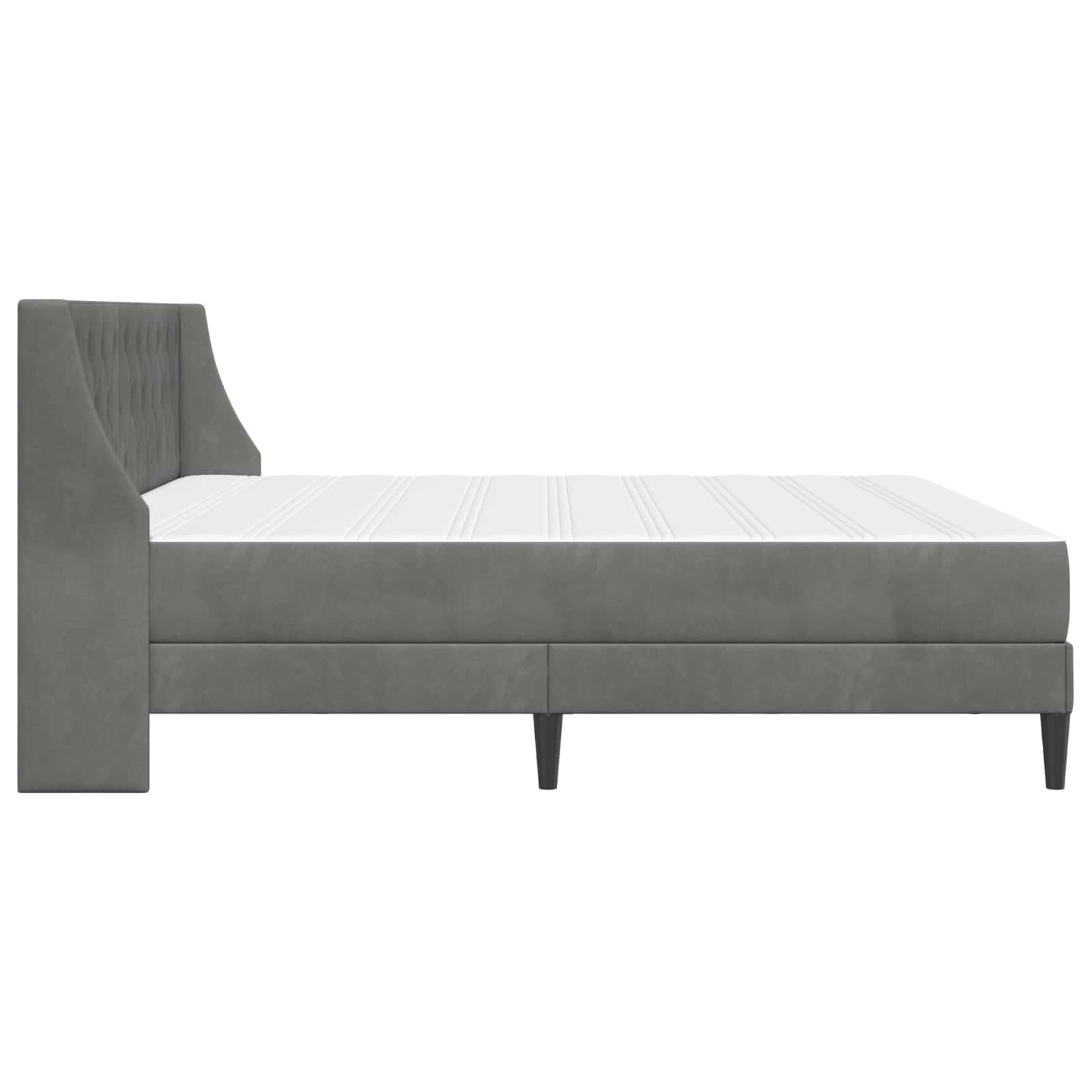 Struttura letto con materasso 2 pcs Grigio scuro Velluto 3414820