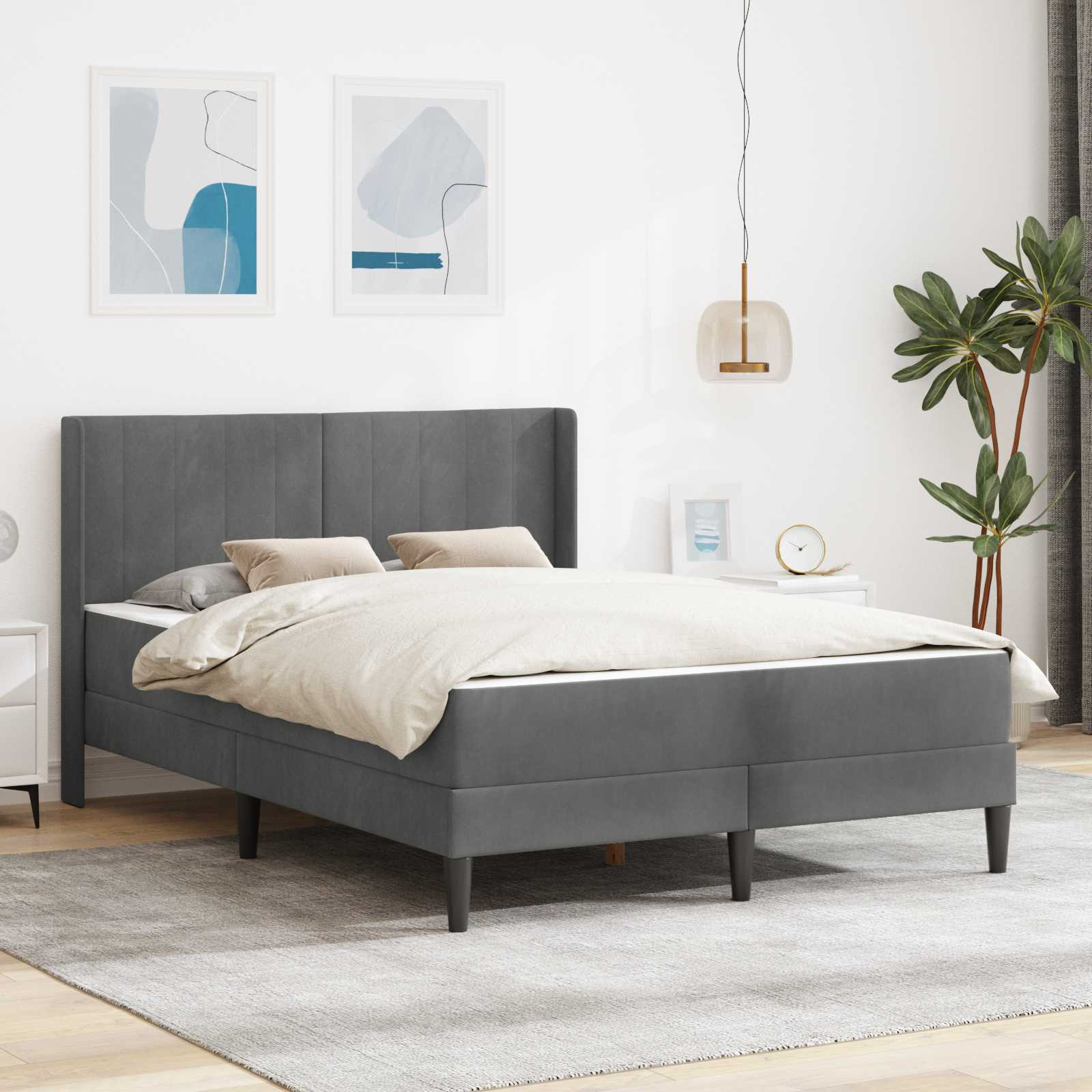 Struttura del letto Grigio scuro 120 x 200 cm Velluto 3414856