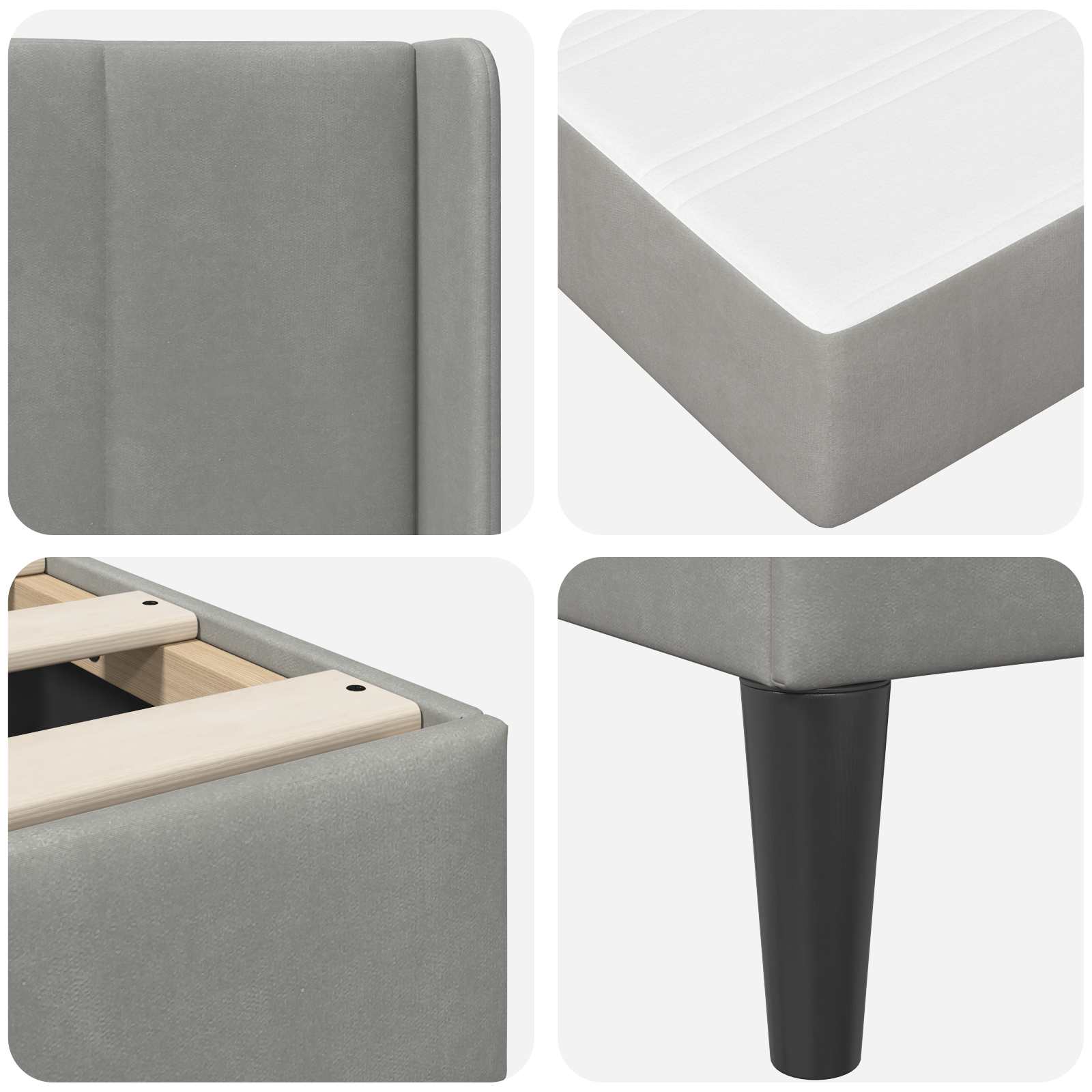 Struttura letto con materasso 2 pcs Grigio chiaro Velluto 3414861