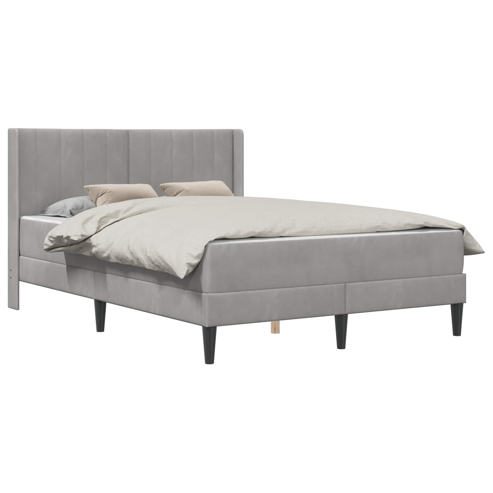 Struttura letto con materasso 2 pcs Grigio chiaro Velluto 3414861