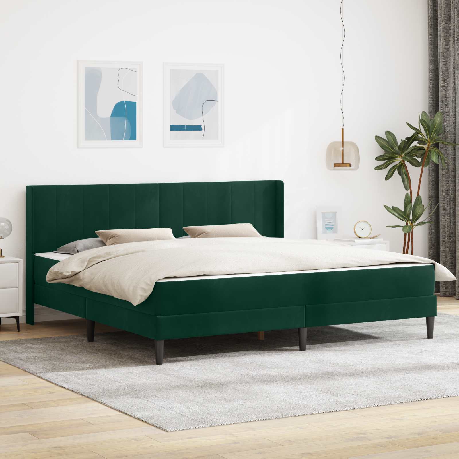 Struttura del letto Verde Scuro 200 x 200 cm Velluto 3414887