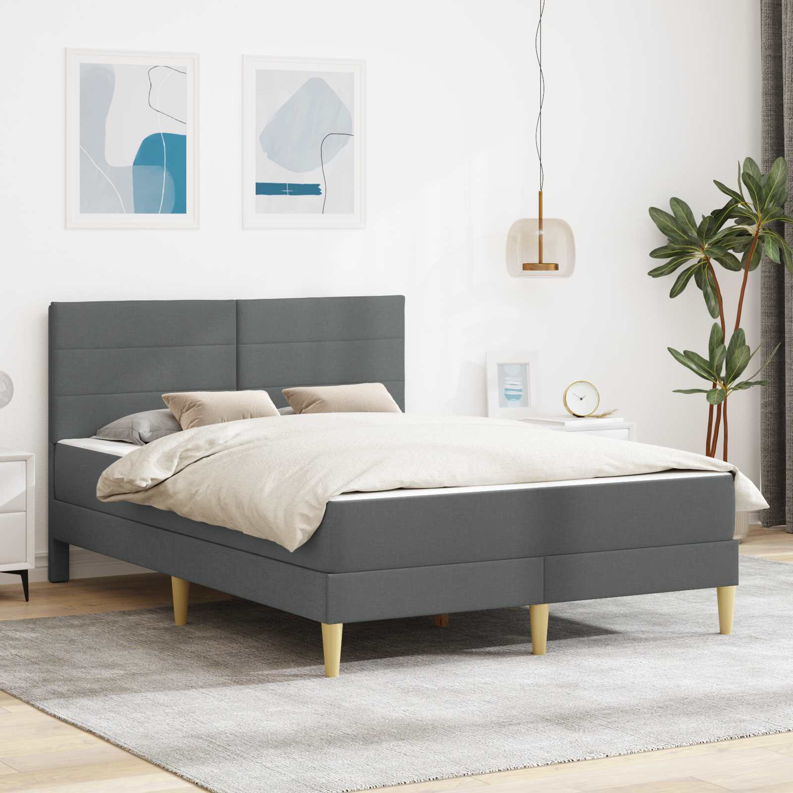 Struttura del letto Grigio scuro 120 x 200 cm Poliestere 3414950