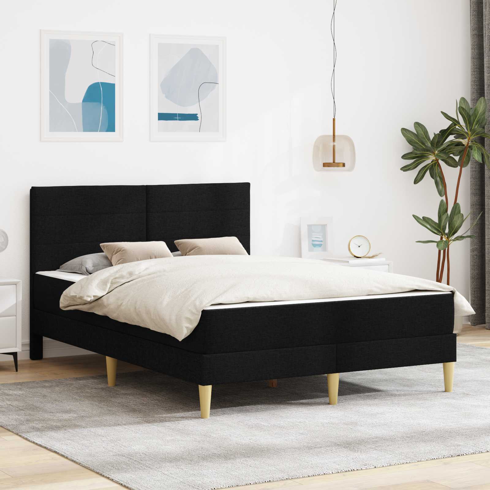Struttura del letto Nero 140 x 200 cm Poliestere 3414961