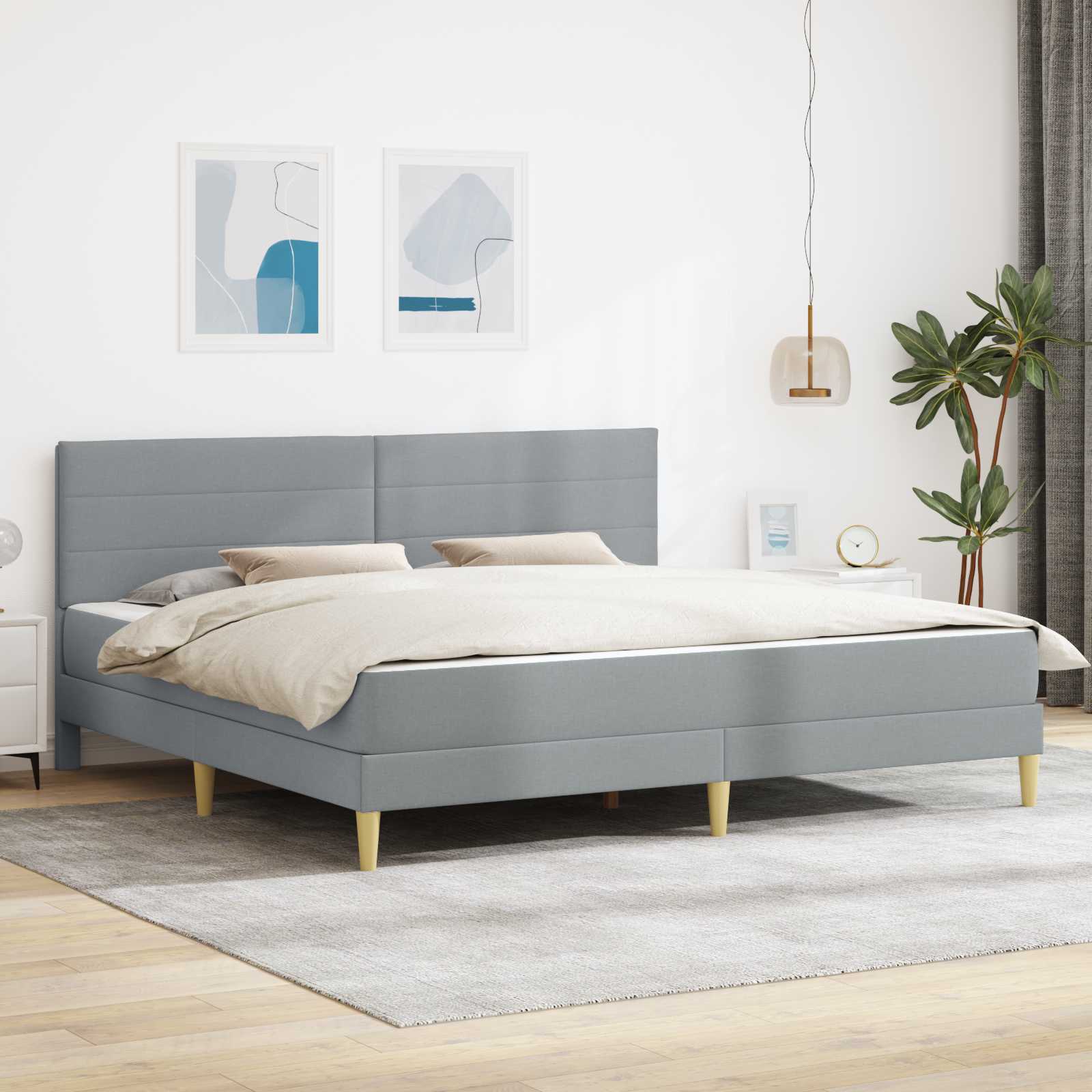 Struttura del letto Grigio chiaro 180 x 200 cm Poliestere 3414969