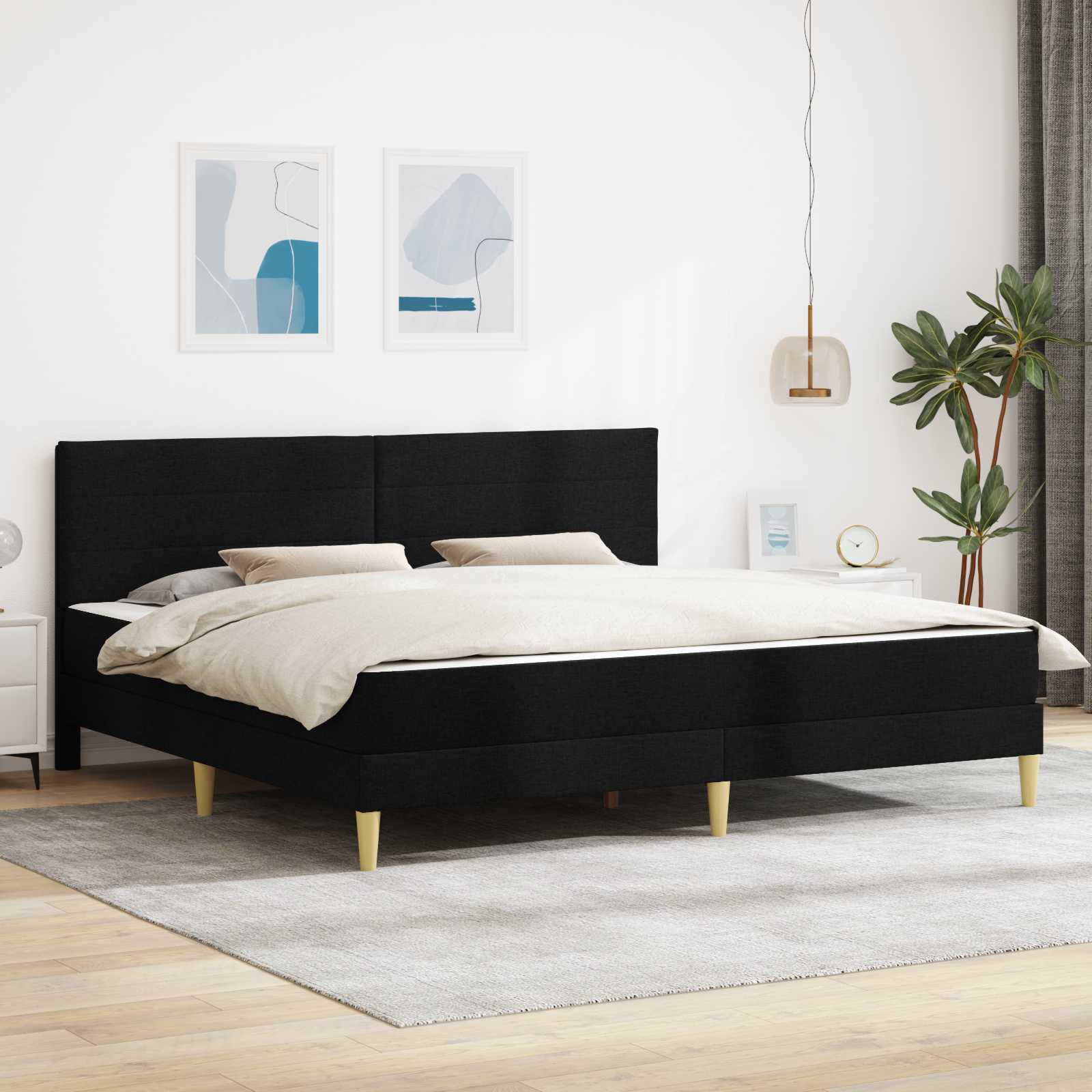 Struttura del letto Nero 180 x 200 cm Poliestere 3414971