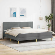 Struttura del letto Grigio scuro 200 x 200 cm Poliestere 3414975