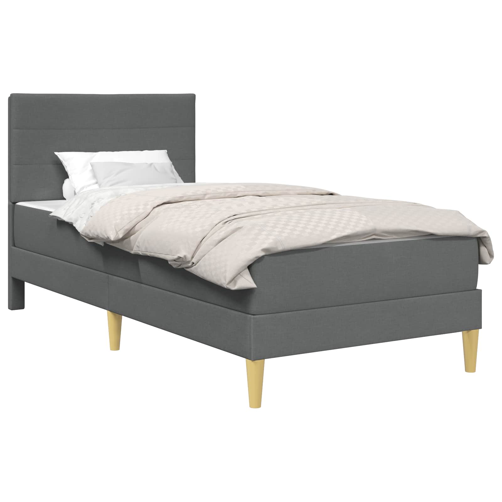 Struttura letto con materasso 2 pcs Grigio scuro 90 x 190 cm 3415351