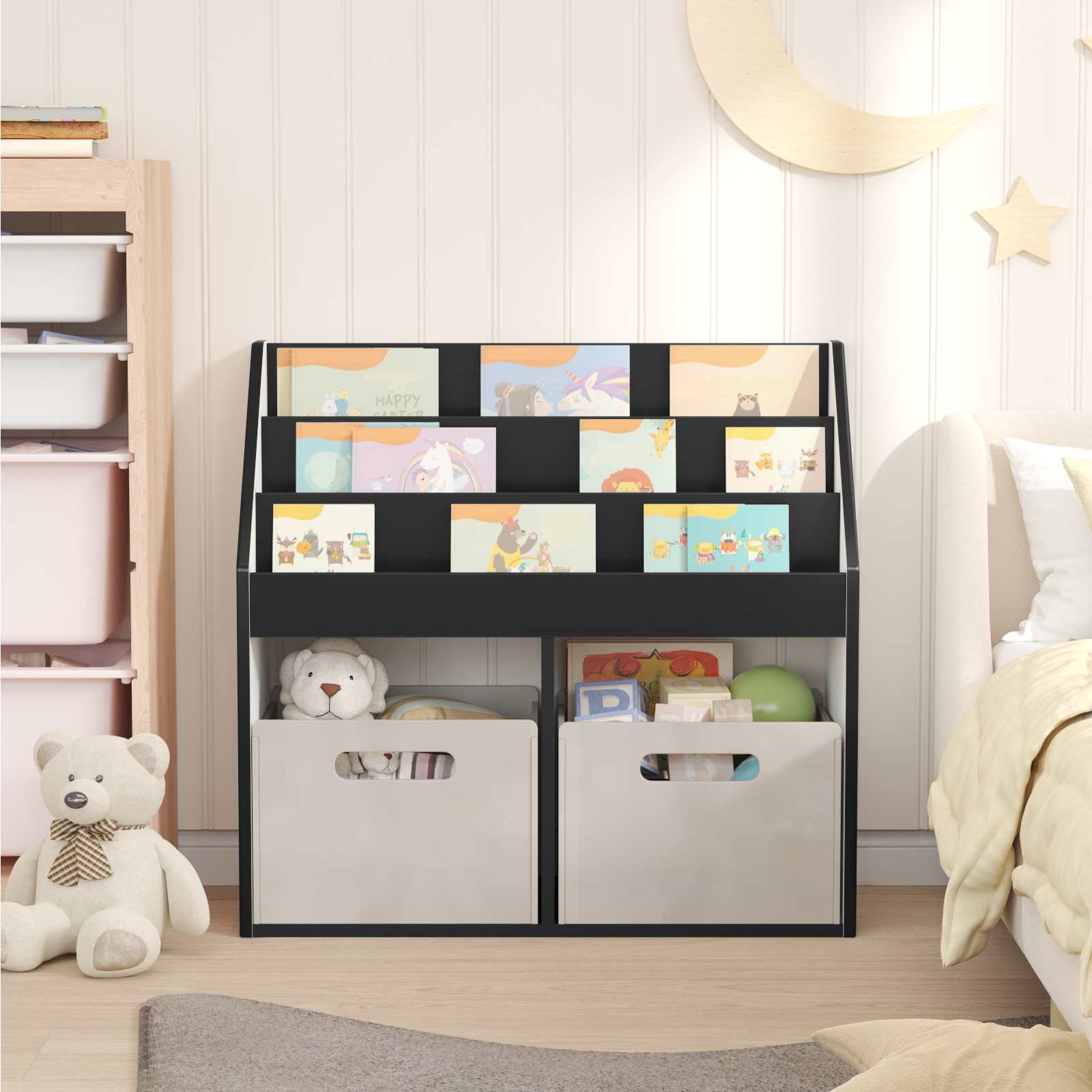 Libreria per Bambini Nero 72,5 x 29,5 x 69 cm Legno multistrato 892380