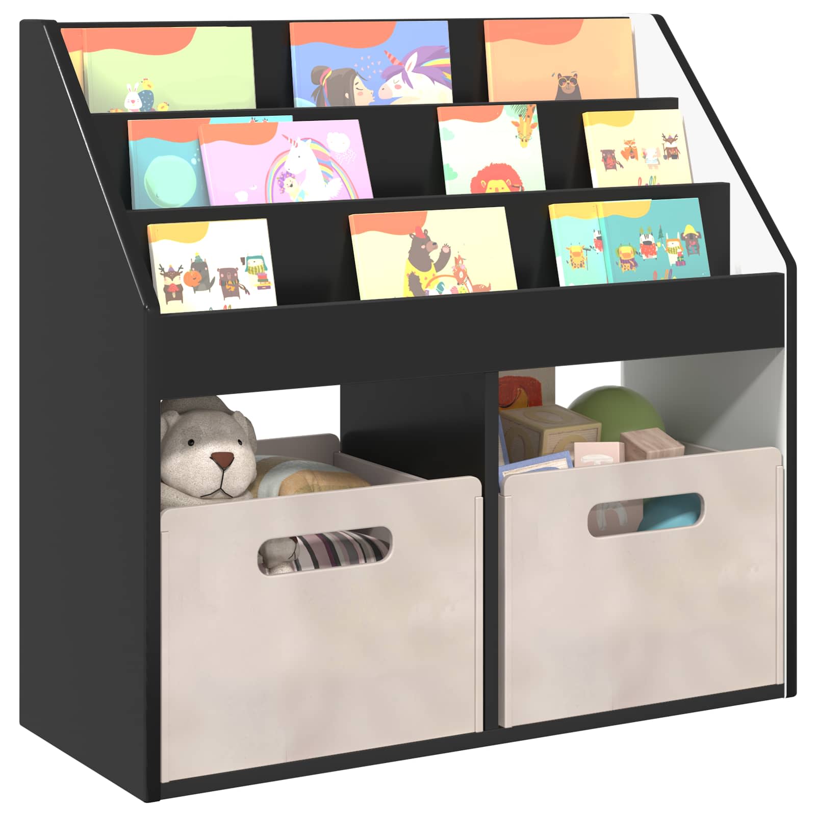 Libreria per Bambini Nero 72,5 x 29,5 x 69 cm Legno multistrato 892380