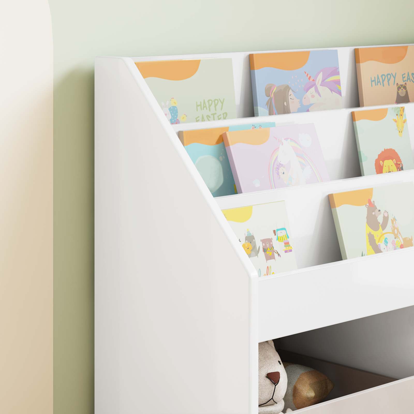 Libreria per Bambini Bianco Lucido 72,5 x 29,5 x 69 cm 892383