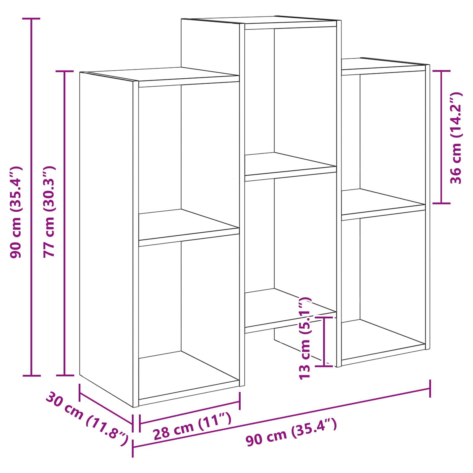 Credenza Bianco 90 x 30 x 90 cm 8000404