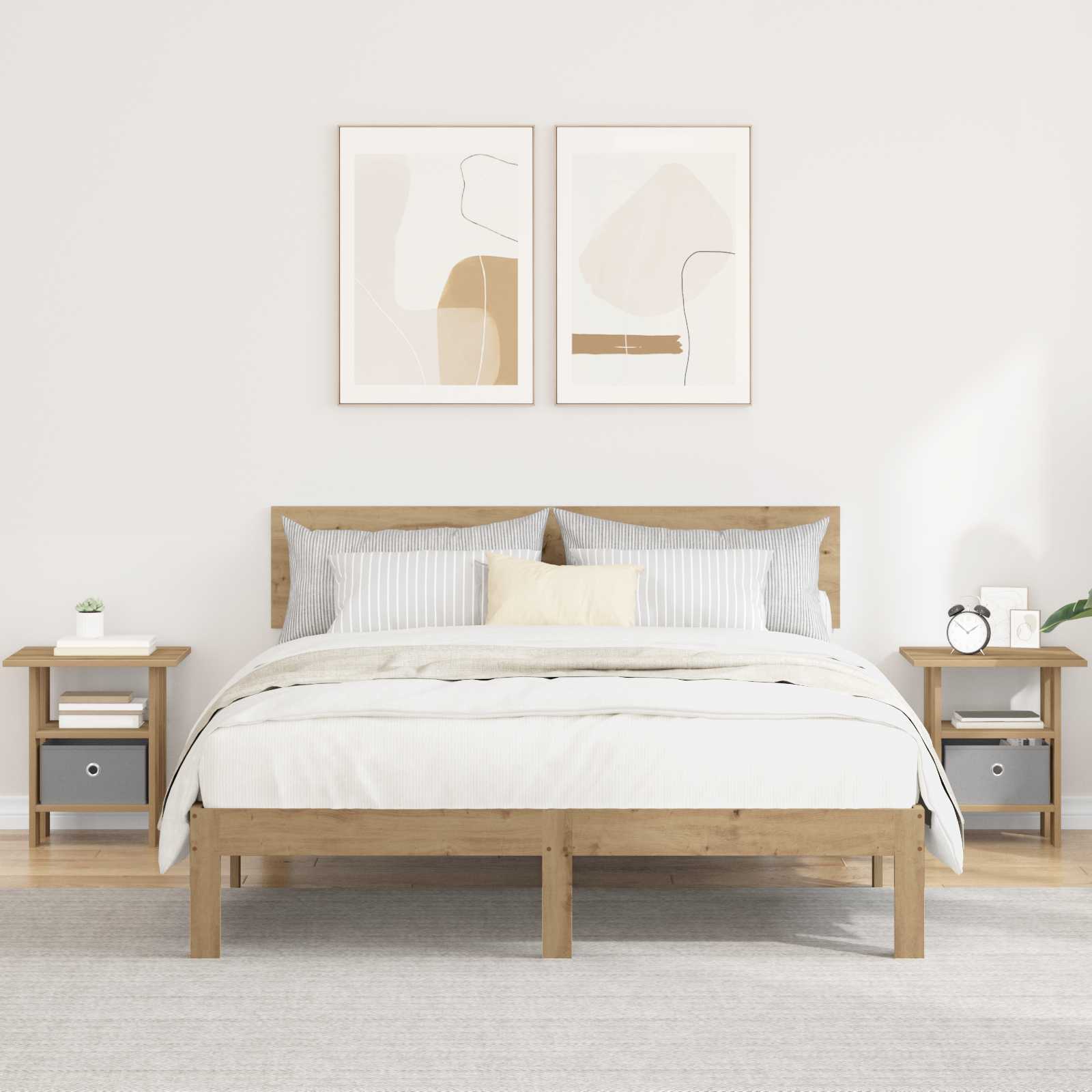 Comodino con cassetto 2 pcs Rovere artigianale 41 x 40 x 45 cm 8000435
