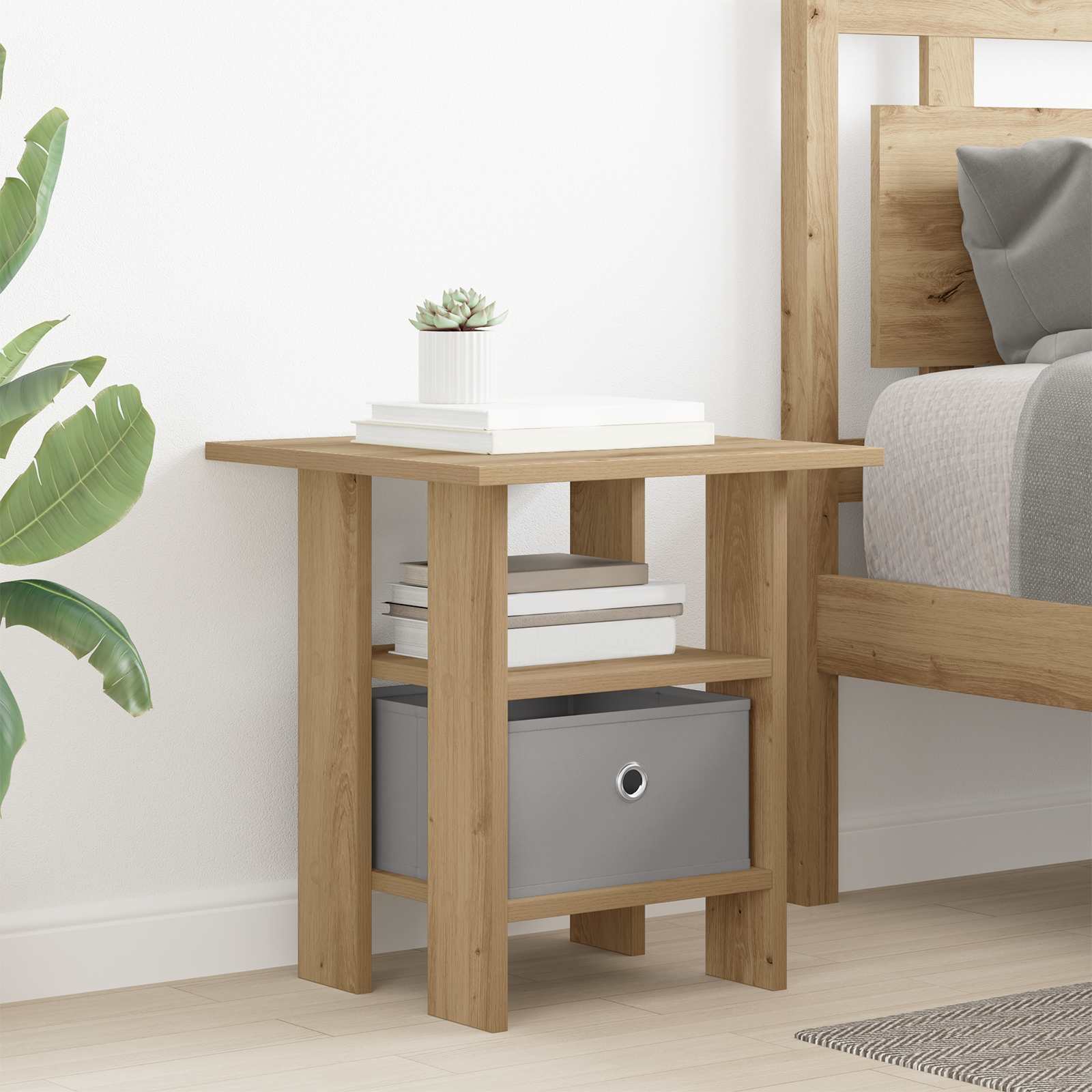 Comodino con cassetto 2 pcs Rovere artigianale 41 x 40 x 45 cm 8000435