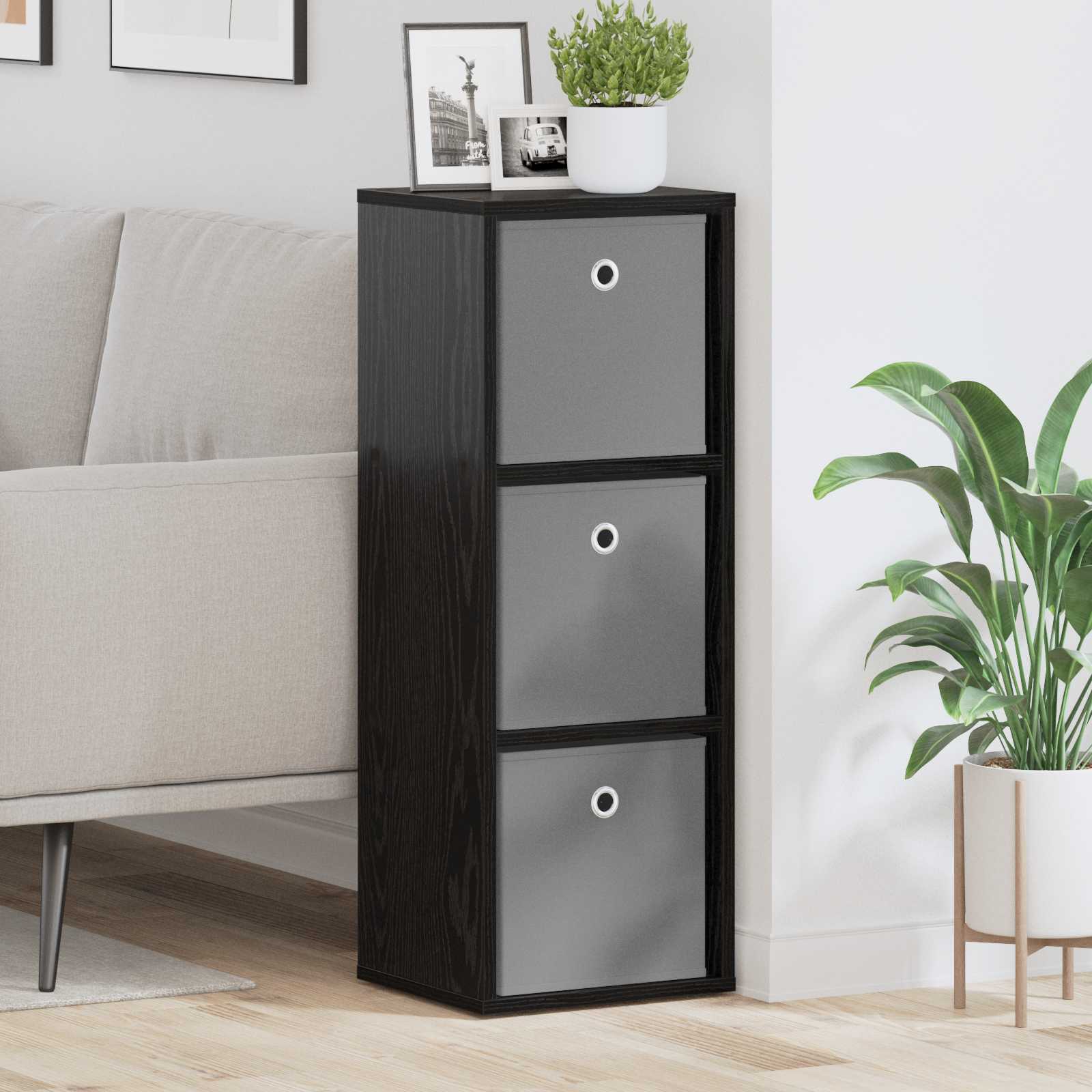 Credenza con cassetto Rovere Nero 30,5 x 27 x 84,5 cm 8000557