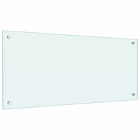 Rivestimento da Cucina 2 pz-Set di 2 Paraschizzi per Cucina Bianco 90 x 40 cm vetro temperato 417884