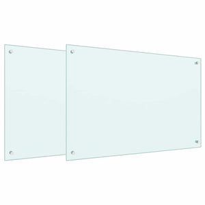 Rivestimento da Cucina 2 pcs Bianco 90 x 60 cm vetro temperato 3415421
