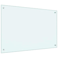 Rivestimento da Cucina 2 pz-Set di 2 Paraschizzi per Cucina Bianco 90 x 60 cm vetro temperato 438037