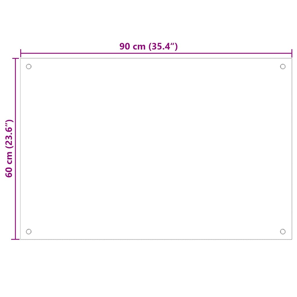 Rivestimento da Cucina 2 pz-Set di 2 Paraschizzi per Cucina Bianco 90 x 60 cm vetro temperato 438037
