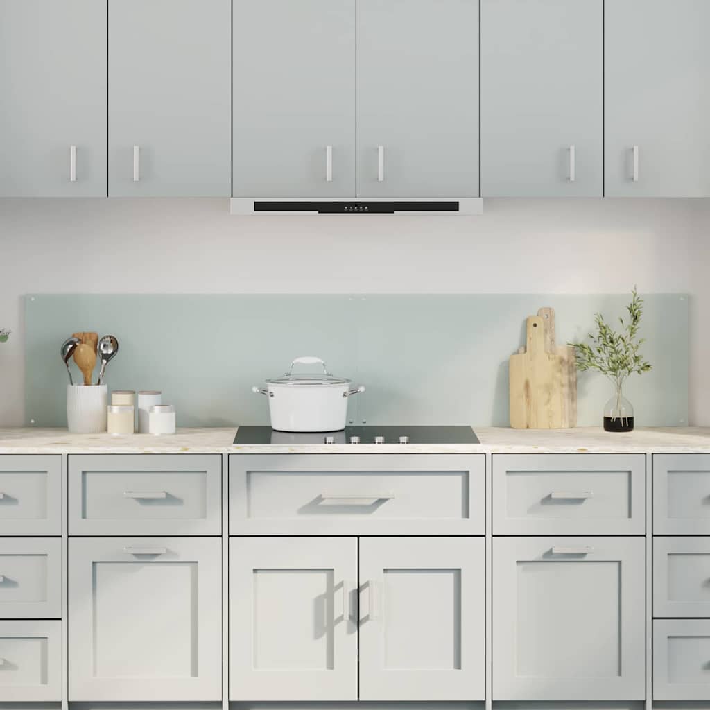 Rivestimento da Cucina 2 pz-Set di 2 Paraschizzi per Cucina Bianco 100 x 40 cm vetro temperato