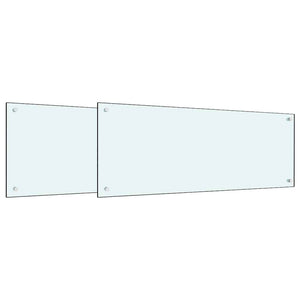 Rivestimento da Cucina 2 pz-Set di 2 Paraschizzi per Cucina Bianco 100 x 40 cm vetro temperato