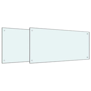 Rivestimento da Cucina 2 pcs Bianco 100 x 50 cm vetro temperato 3415423