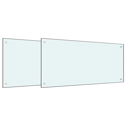 Rivestimento da Cucina 2 pcs Bianco 100 x 50 cm vetro temperato 3415423