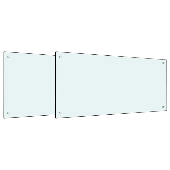 Rivestimento da Cucina 2 pcs Bianco 100 x 50 cm vetro temperato 3415423