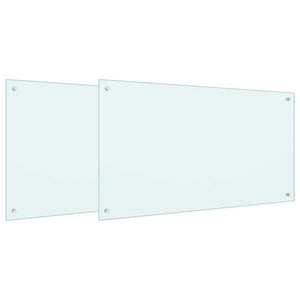 Rivestimento da Cucina 2 pcs Bianco 100 x 60 cm vetro temperato 3415424