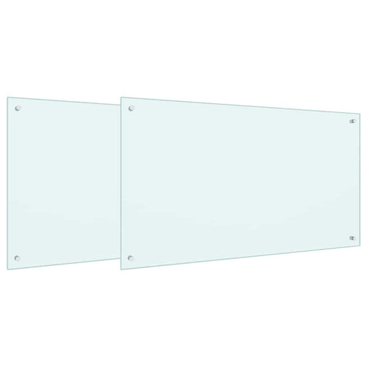 Rivestimento da Cucina 2 pcs Bianco 100 x 60 cm vetro temperato 3415424