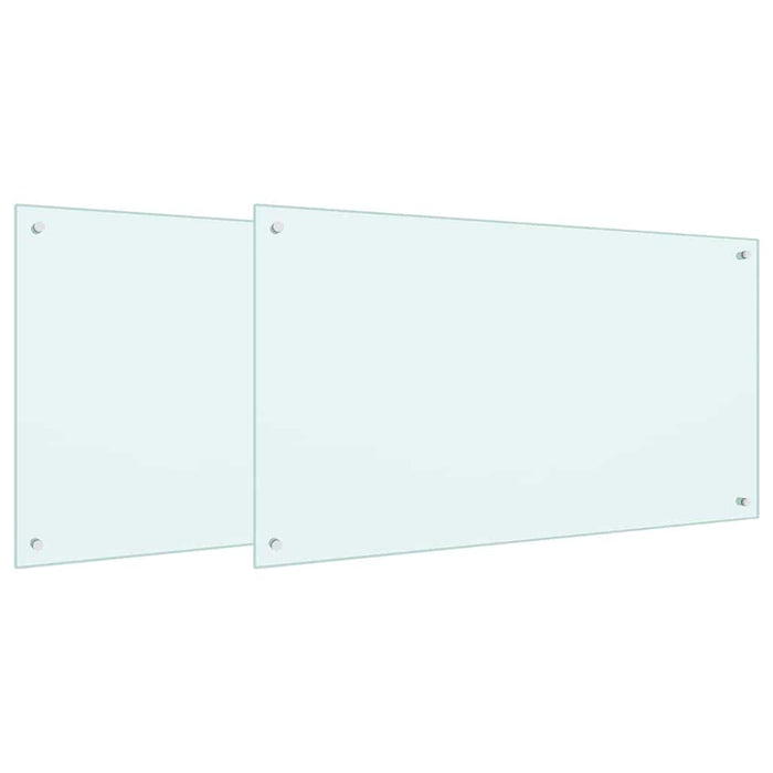 Rivestimento da Cucina 2 pcs Bianco 100 x 60 cm vetro temperato 3415424