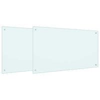 Rivestimento da Cucina 2 pz-Set di 2 Paraschizzi per Cucina Bianco 100 x 60 cm vetro temperato 700548