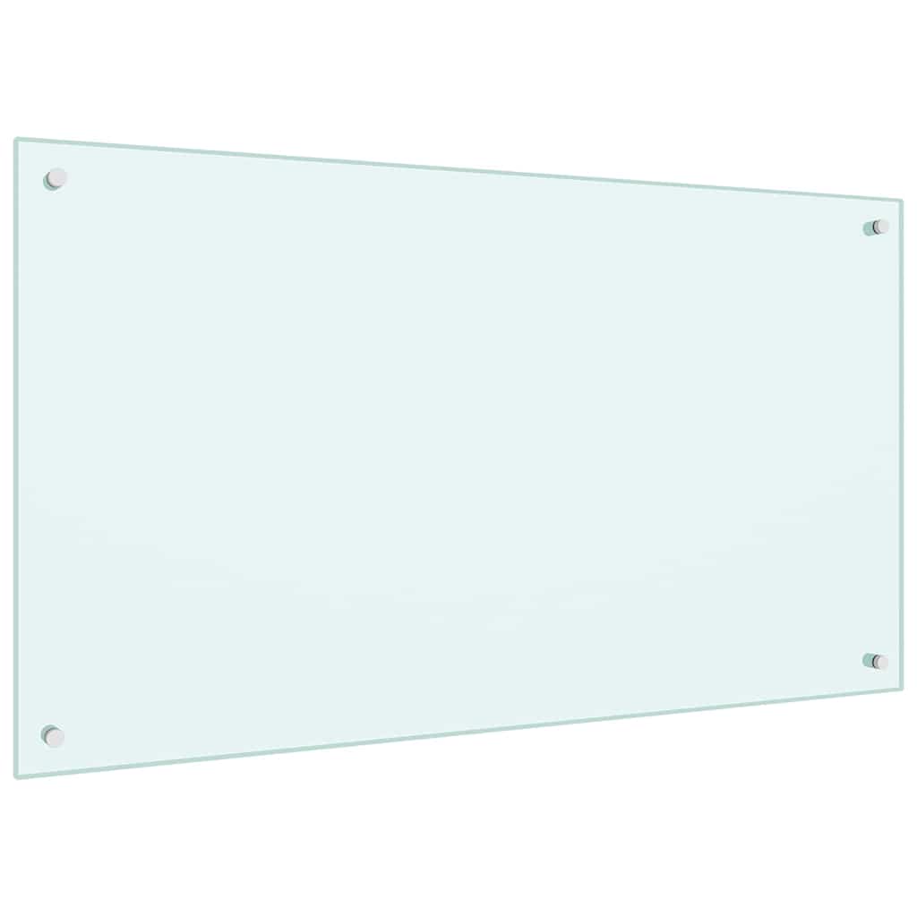Rivestimento da Cucina 2 pz-Set di 2 Paraschizzi per Cucina Bianco 100 x 60 cm vetro temperato 700548