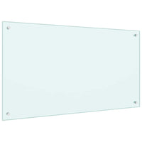 Rivestimento da Cucina 2 pz-Set di 2 Paraschizzi per Cucina Bianco 100 x 60 cm vetro temperato 700548