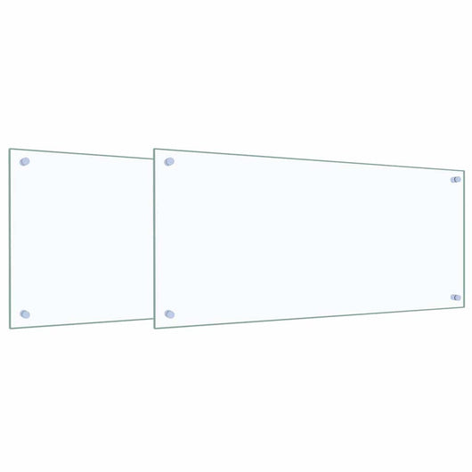 Rivestimento da Cucina 2 pz-Set di 2 Paraschizzi per Cucina Trasparente 90 x 40 cm 999647