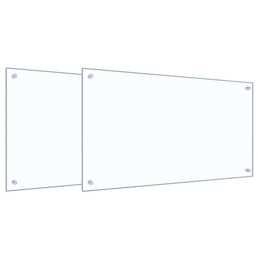 Rivestimento da Cucina 2 pz-Set di 2 Paraschizzi per Cucina Trasparente 90 x 50 cm 601228