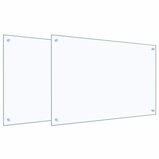 Rivestimento da Cucina 2 pz-Set di 2 Paraschizzi per Cucina Trasparente 90 x 60 cm 163533