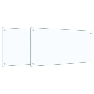 Rivestimento da Cucina 2 pz-Set di 2 Paraschizzi per Cucina Trasparente 100 x 50 cm 335742
