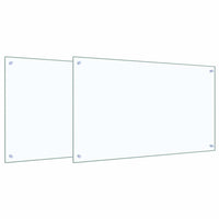 Rivestimento da Cucina 2 pz-Set di 2 Paraschizzi per Cucina Trasparente 100 x 60 cm 857643