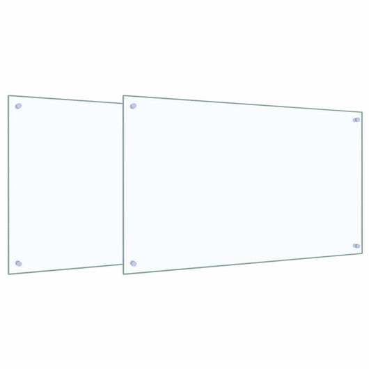 Rivestimento da Cucina 2 pz-Set di 2 Paraschizzi per Cucina Trasparente 100 x 60 cm 857643