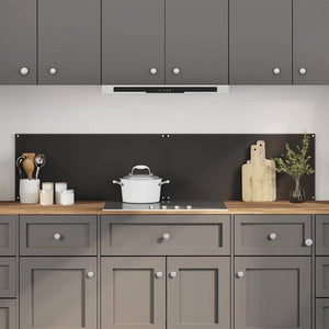 Rivestimento da Cucina 2 pz-Set di 2 Paraschizzi per Cucina Nero 90 x 40 cm vetro temperato 992883