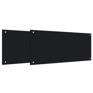 Rivestimento da Cucina 2 pz-Set di 2 Paraschizzi per Cucina Nero 90 x 40 cm vetro temperato 992883